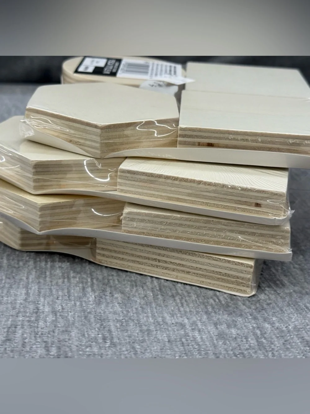 4 separate packs- Chunky Wood Shapes 4-Pack in Natural Beige (total 16 shapes)